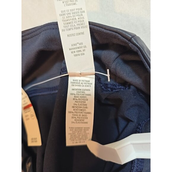 OFFLINE By Aerie Real Good Faux Leather High Rise Legging Navy Size M  New - Picture 8 of 16